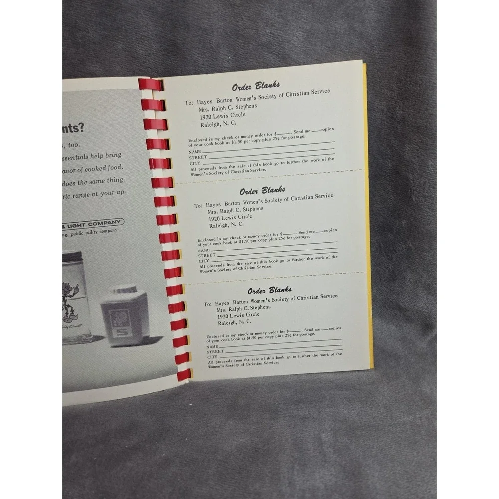 Hayes Barton Methodist Church‎ Cookbook 1964 Edition Rare Raleigh, NC